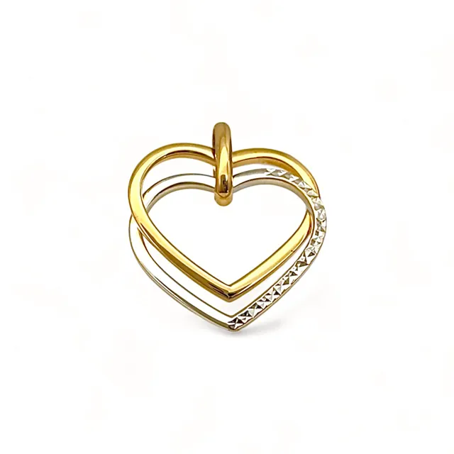 Dije corazón oro 18k con piedra roja