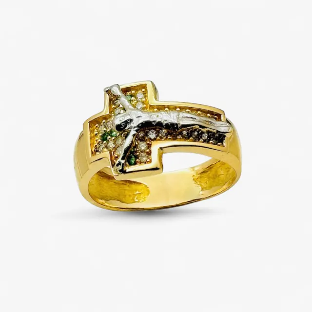 Anillo oro 18k con crucifijo